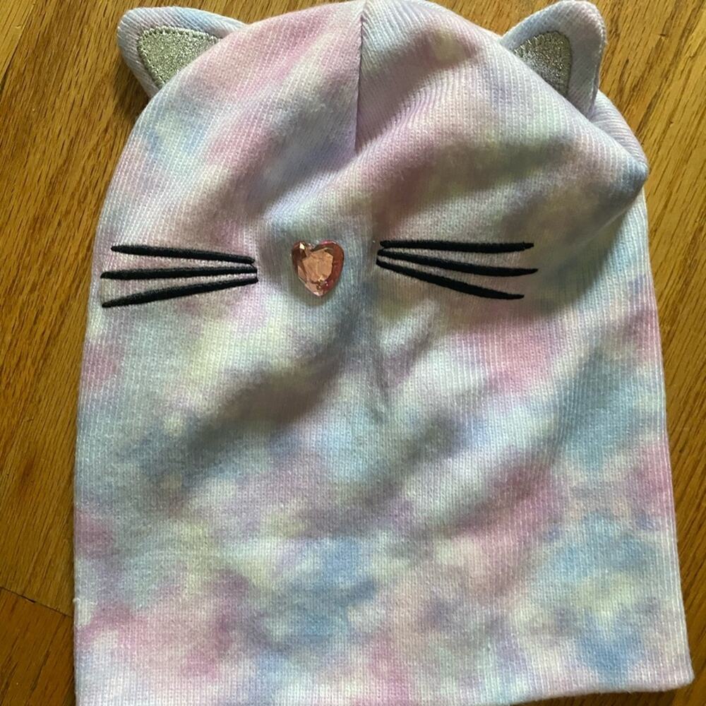 Kids Tie-Dye Cat Ear Beanie OS